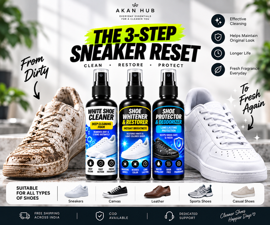 3-in-1 Premium Shoe Care Kit – Cleaner, Whitener & Protector